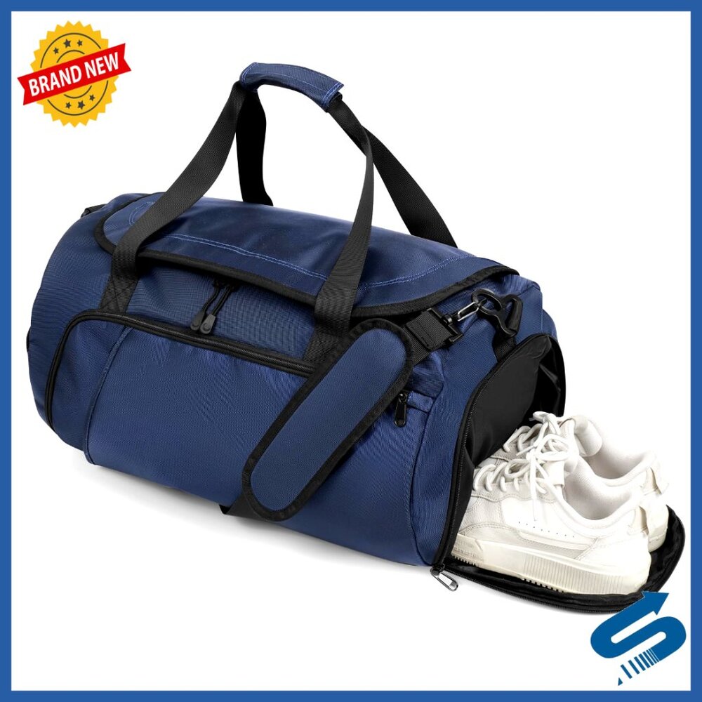 Waterproof Gym Bag With Shoe Compartment, Wet Pocket, Adjustable Straps